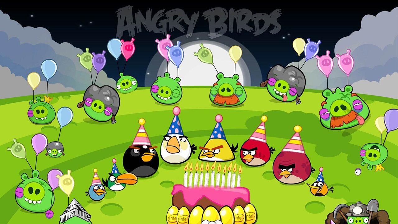 puzzle online Angry Birds przyjęcie