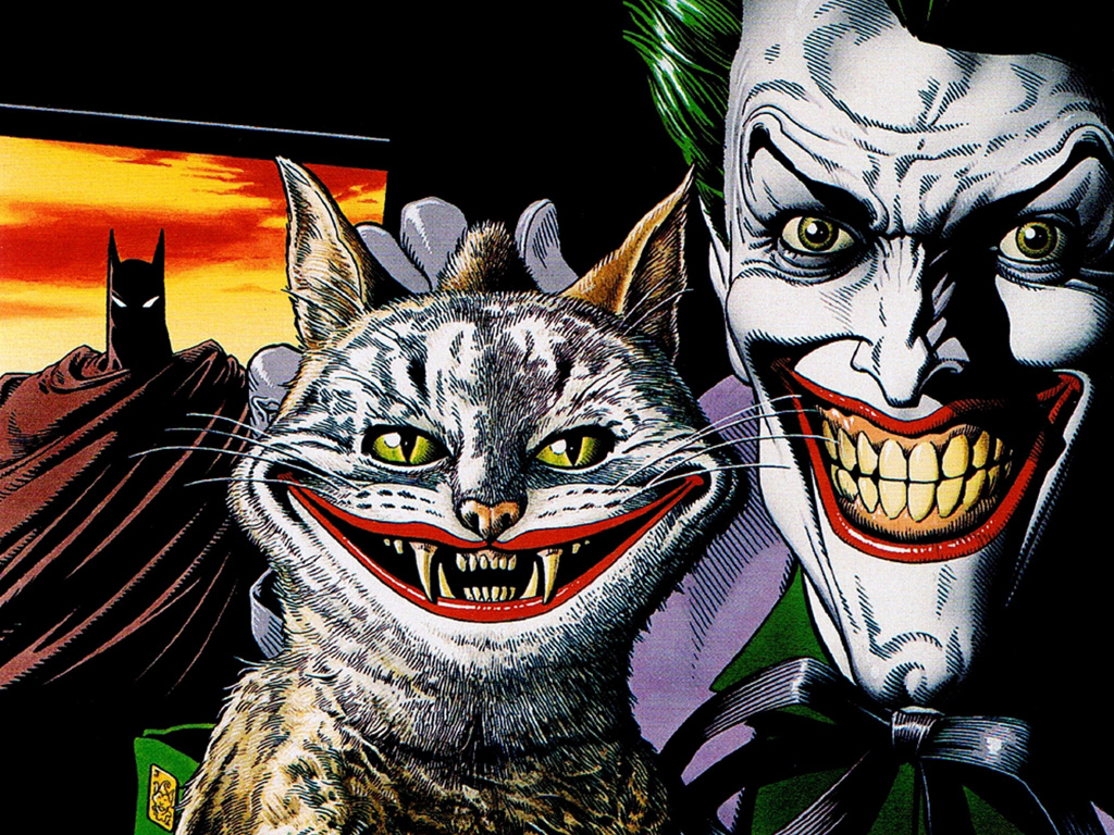 Gry puzzle - Kot i Joker - szeroki uśmiech