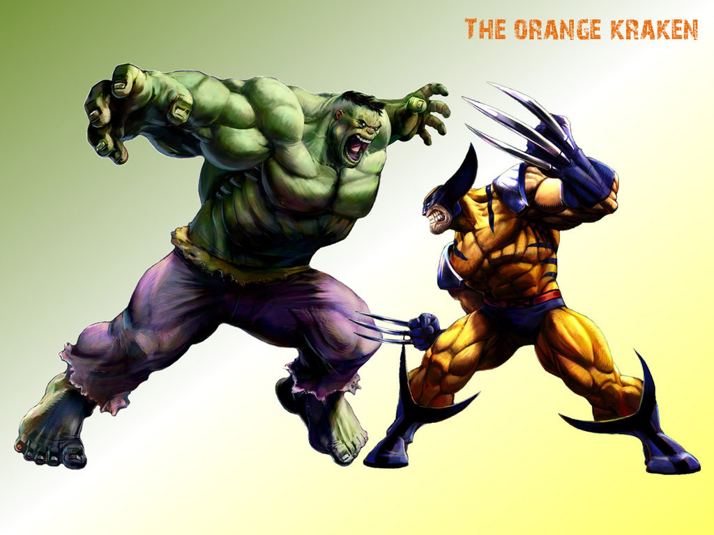 Gry puzzle - Hulk i Wolverine twarzą w twarz