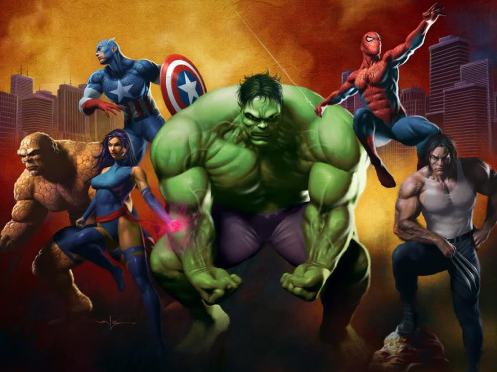 Gry puzzle - Hulk i grupa Avangers