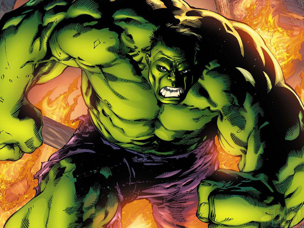 Gry puzzle - Hulk w płomieniach