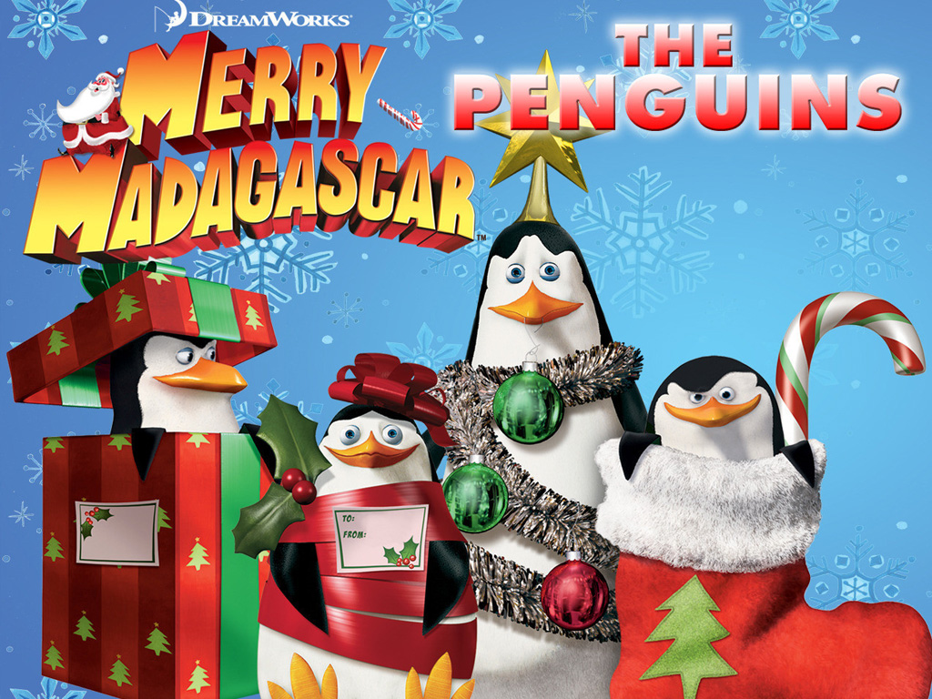 Puzzle online - Pingwiny i świąteczne prezenty