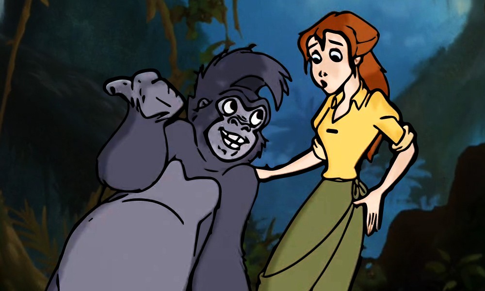 włącz puzzle obrazek z bajki Tarzan i Jane