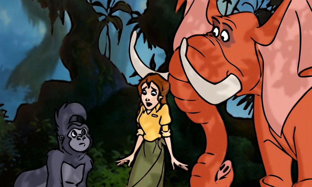 puzzle online obrazek z bajki Tarzan i Jane