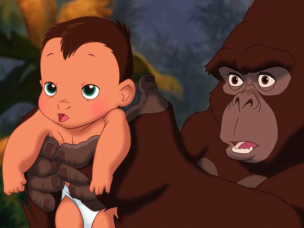 Włącz układankę obrazek z bajki o Tarzanie