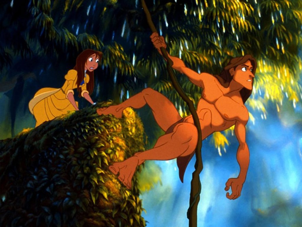 puzzle obrazek z bajki o Tarzanie i Jane Zagraj